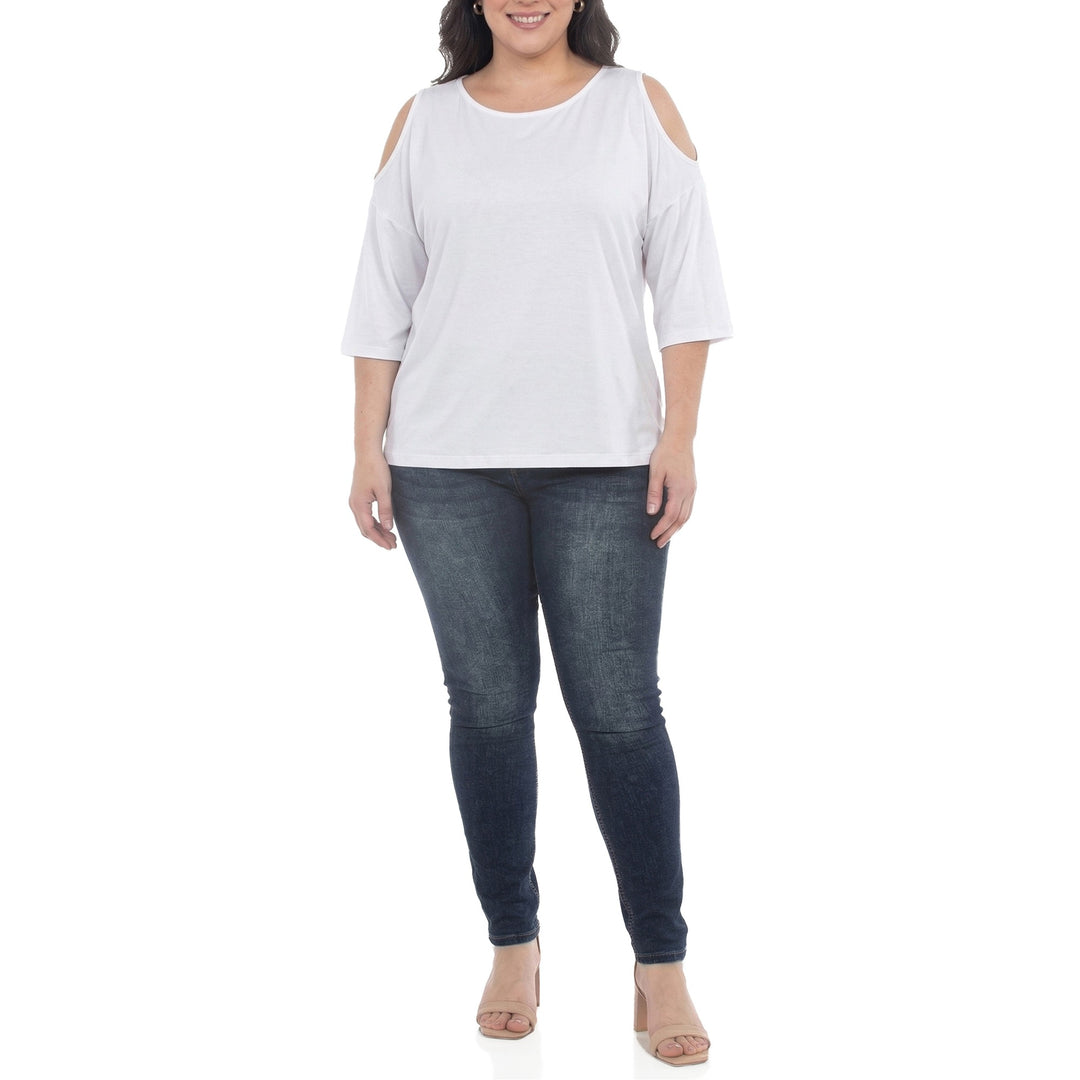 Plus Size Casual Cold Shoulder Pullover Top