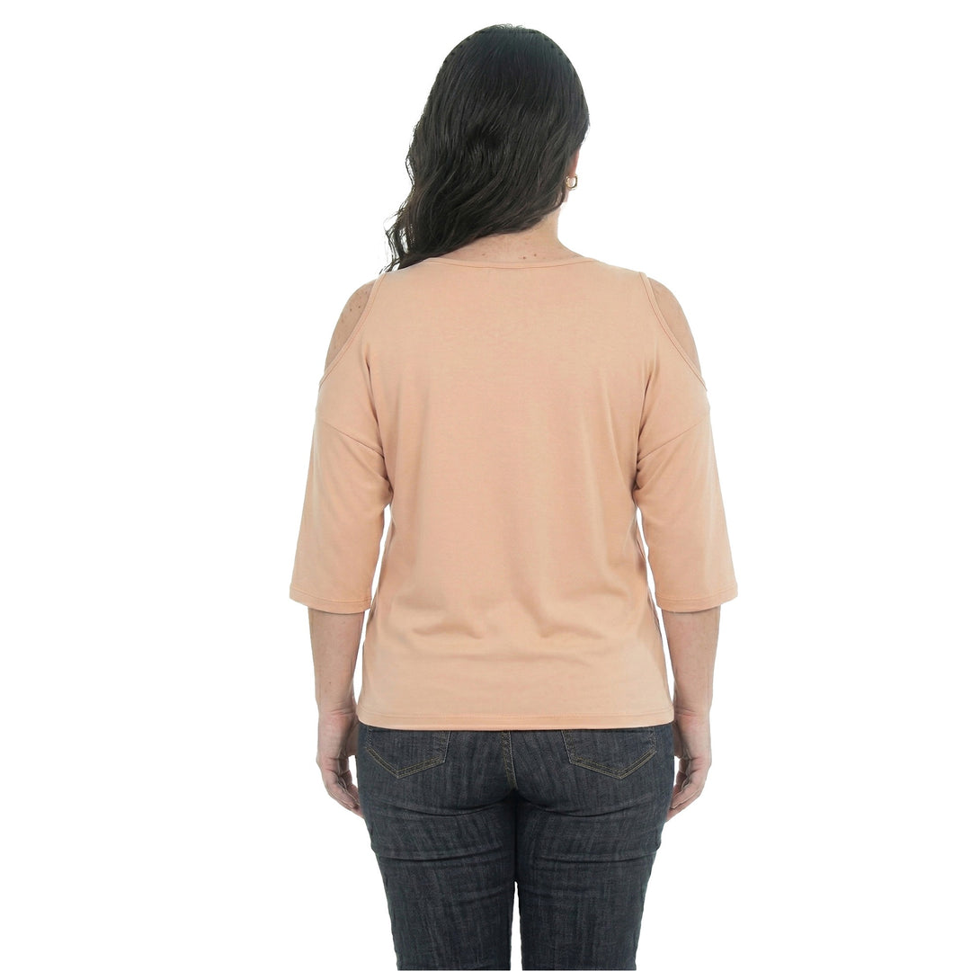 Plus Size Casual Cold Shoulder Pullover Top