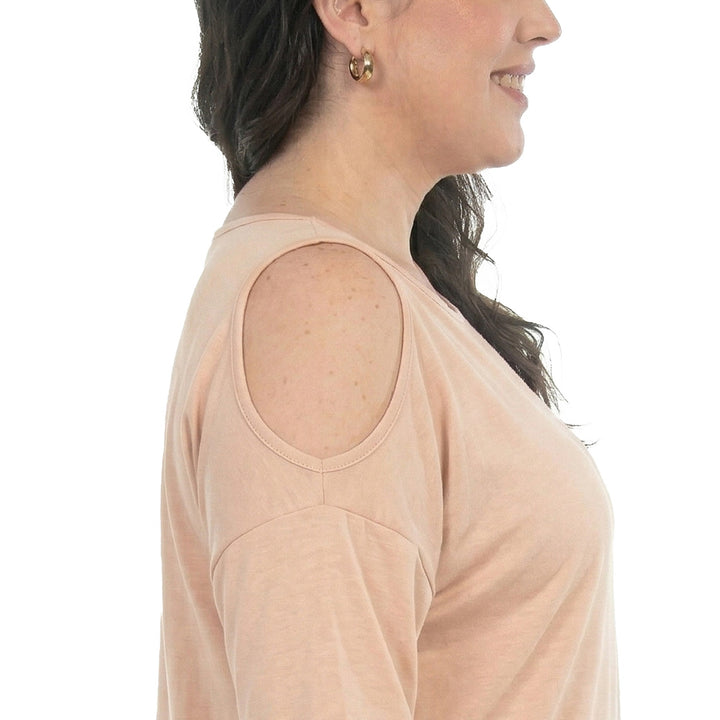 Plus Size Casual Cold Shoulder Pullover Top