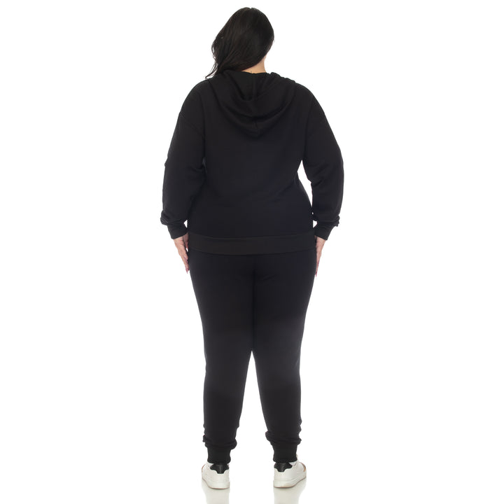 Women's Plus Size Two Piece Fleece Sweatsuit Set