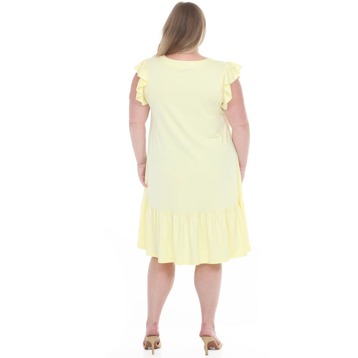 Plus Size Button Front Tiered Swing Dress