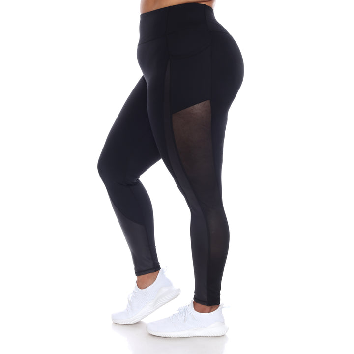 Plus Size High-Waist Mesh Fitness Leggings
