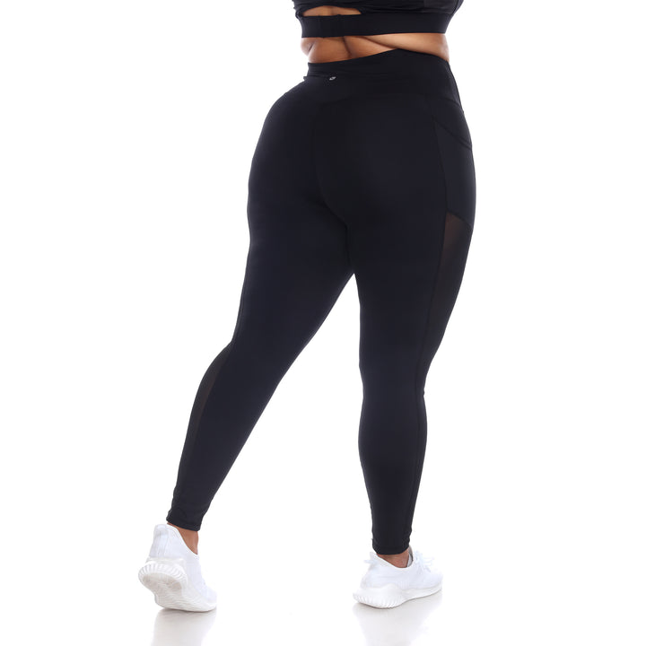 Plus Size High-Waist Mesh Fitness Leggings
