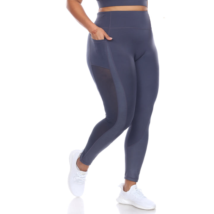 Plus Size High-Waist Mesh Fitness Leggings