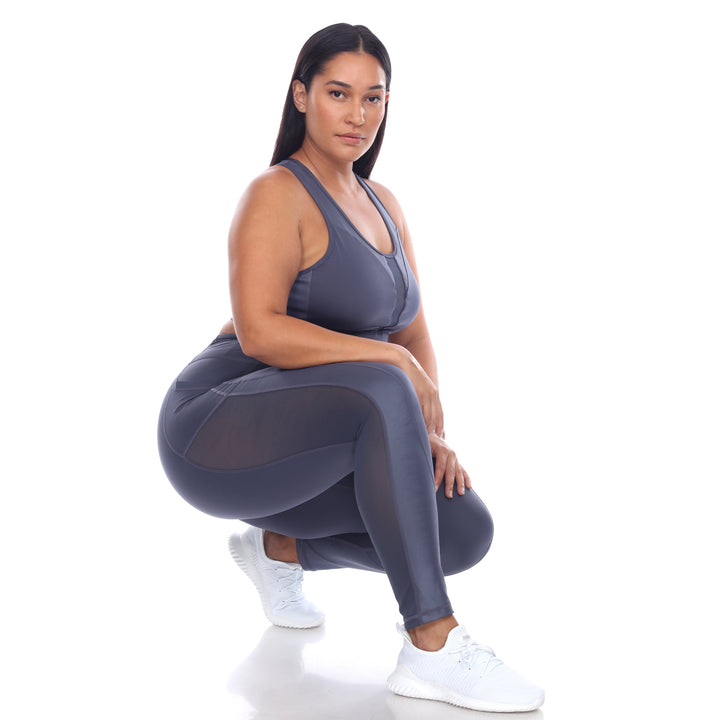 Plus Size High-Waist Mesh Fitness Leggings