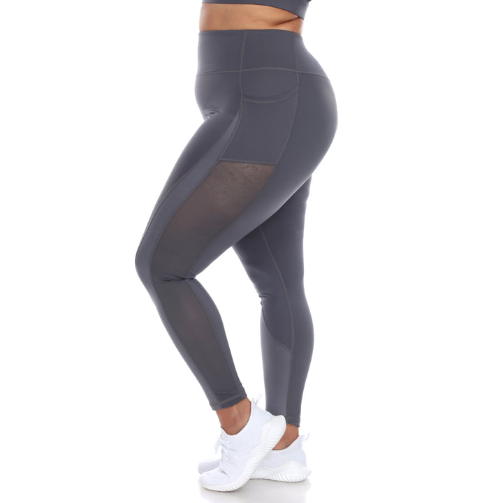 Plus Size High-Waist Mesh Fitness Leggings