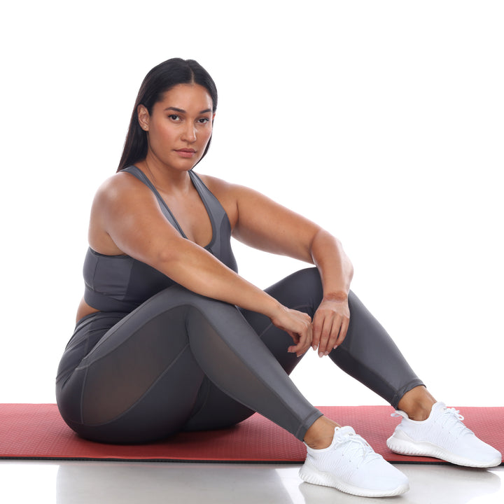Plus Size High-Waist Mesh Fitness Leggings