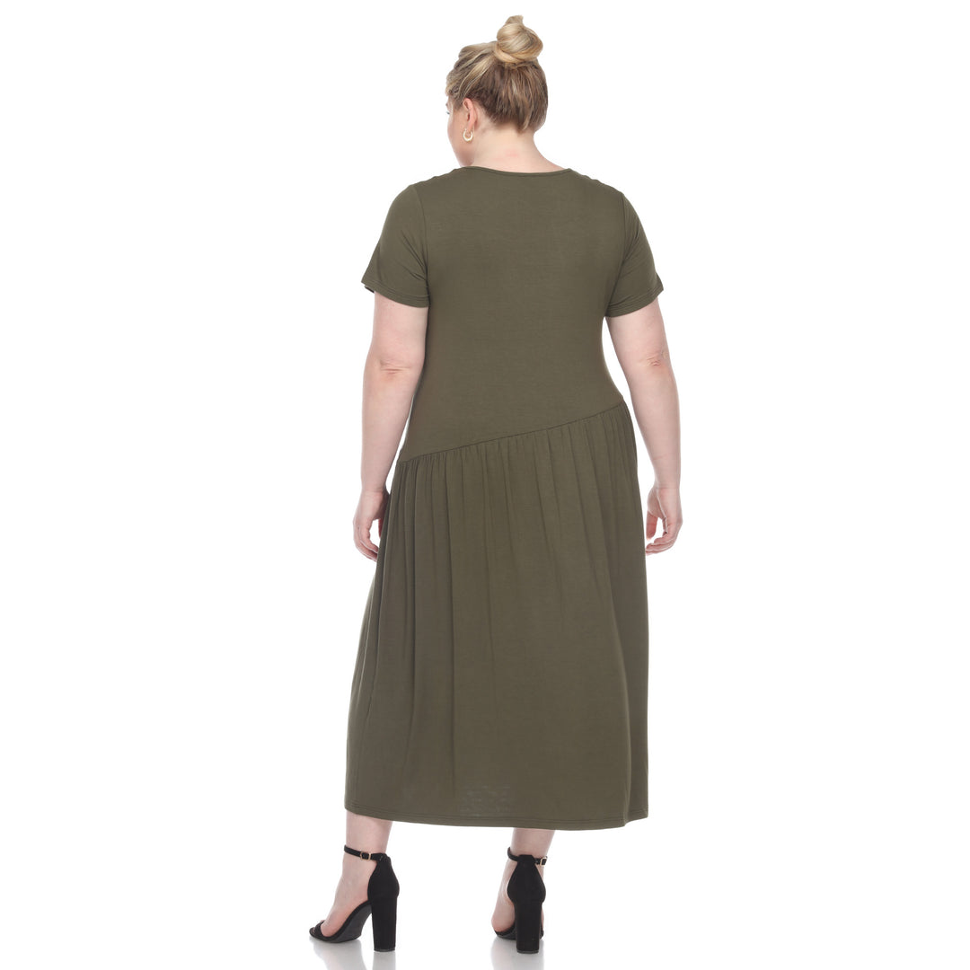 Women's Plus Size Short Sleeve Maxi Dress
