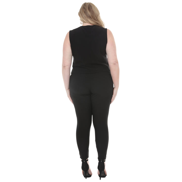 Plus Size Tailored Vest &amp; Ankle Pants Matching Set